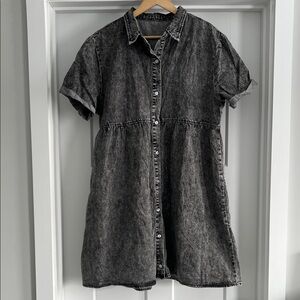 Black Denim Midi Dress - 213